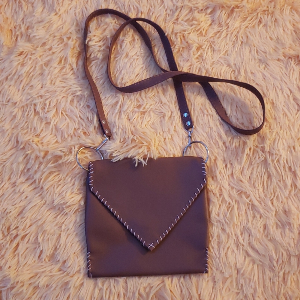 brown small one strap purse